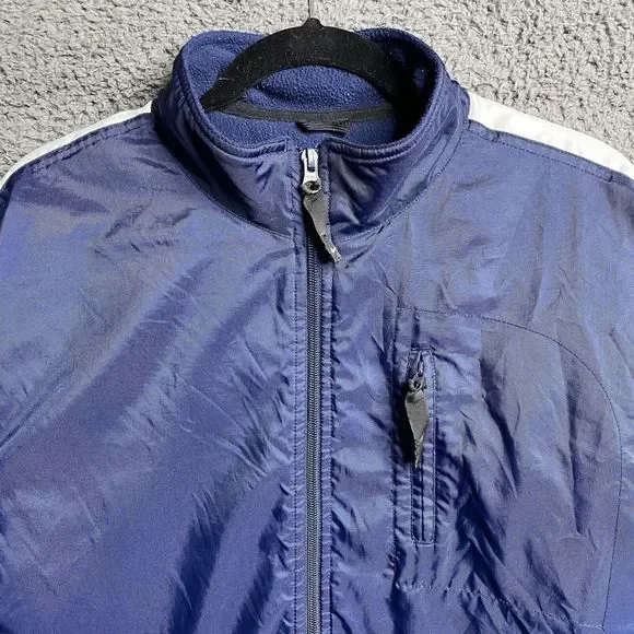 Vintage Y2K NIKE Fleece Lined Full Zip Jacket Mens Medium Shacket Cyber - Picture 2 of 16